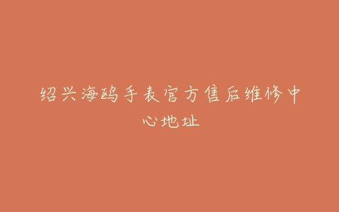 绍兴海鸥手表官方售后维修中心地址