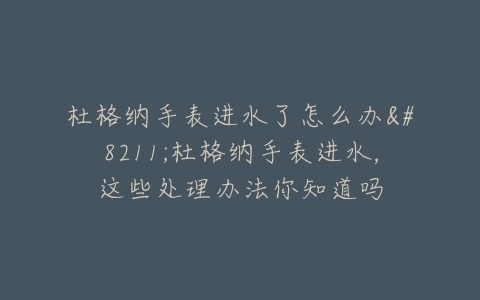 杜格纳手表进水了怎么办–杜格纳手表进水，这些处理办法你知道吗